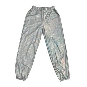 Pumpkino Silver Iridescent Side Pocket Jogger Pants Size Small Women’s